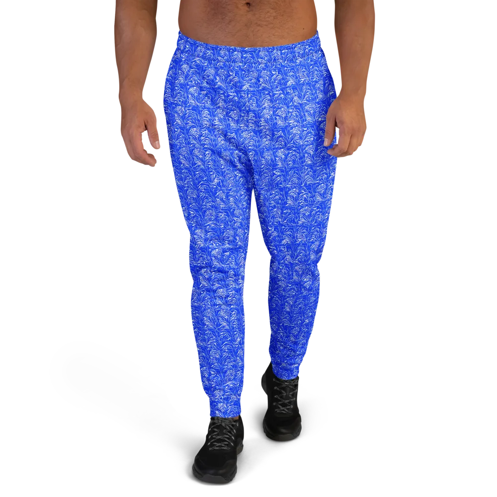 Cobalt Frond on Men's Joggers — Front