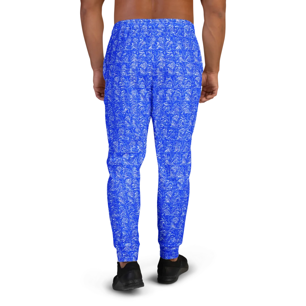 Cobalt Frond on Men's Joggers — Back