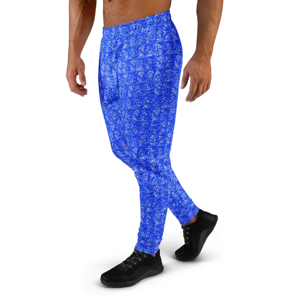 Cobalt Frond on Men's Joggers — Left