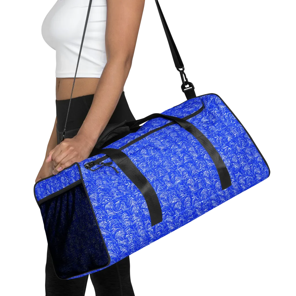 Cobalt Frond on Duffle Bag — Front