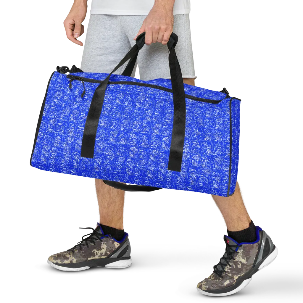 Cobalt Frond on Duffle Bag — Front