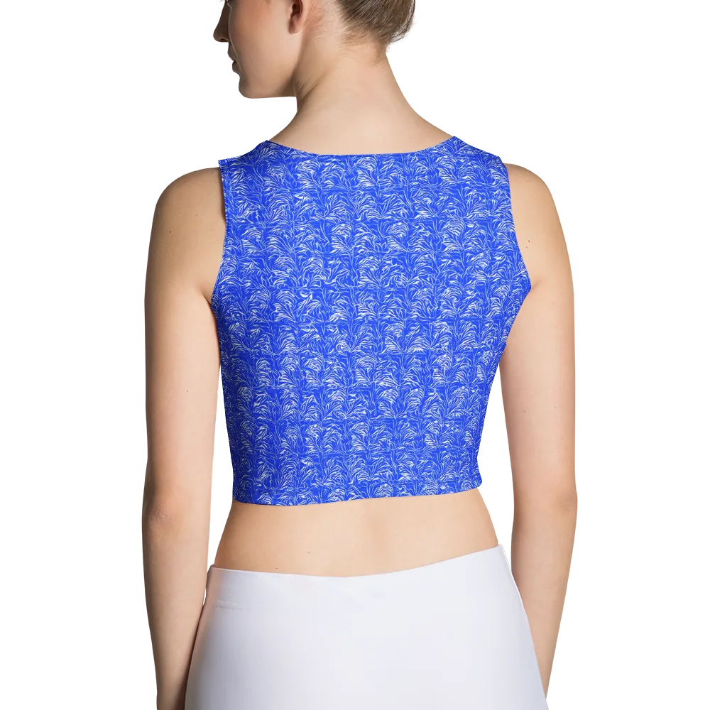Cobalt Frond on Crop Top — Back