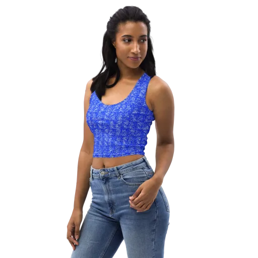 Cobalt Frond on a Crop Top