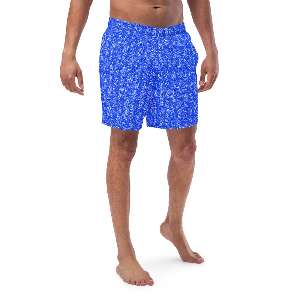 Cobalt Frond on Swim Trunks — Front