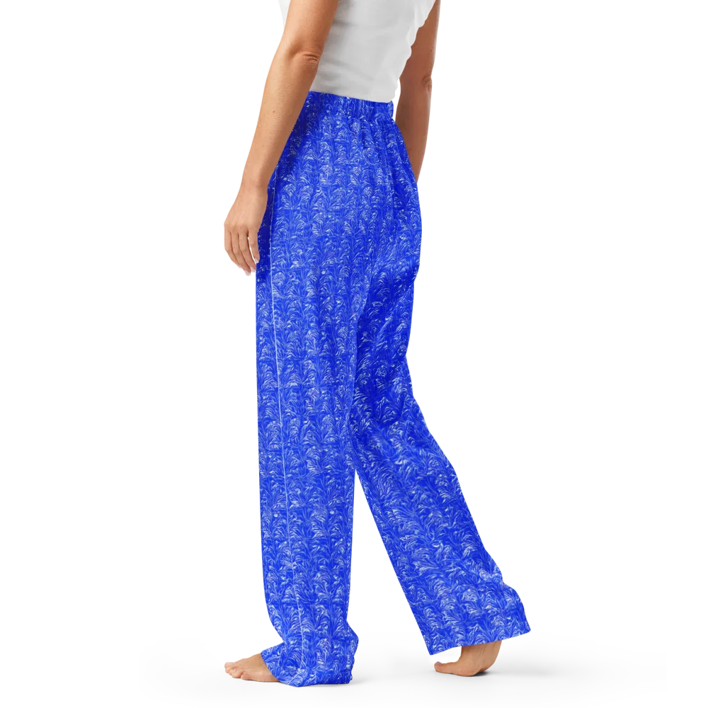 Cobalt Frond on Women's Pajama Pants — Left