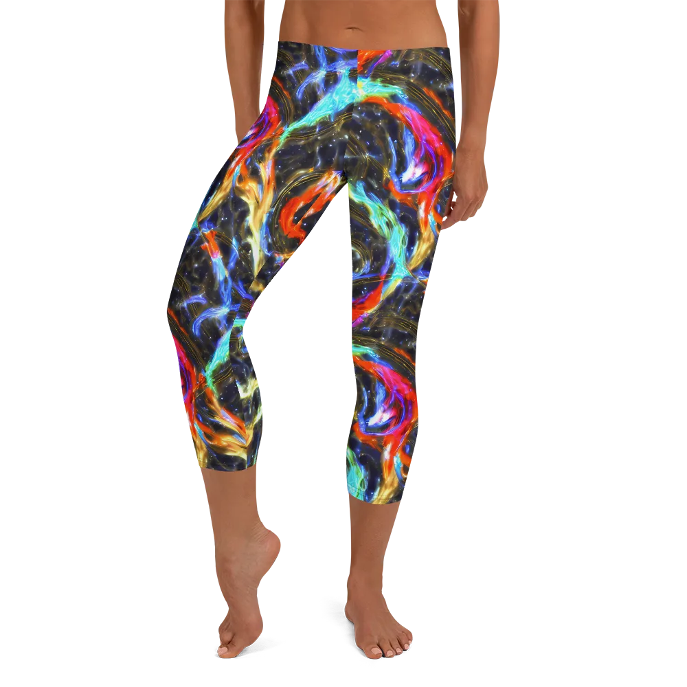 Hyperlight Tide on Capri Leggings — Front
