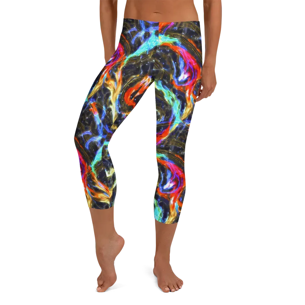 Hyperlight Tide on Capri Leggings — Front