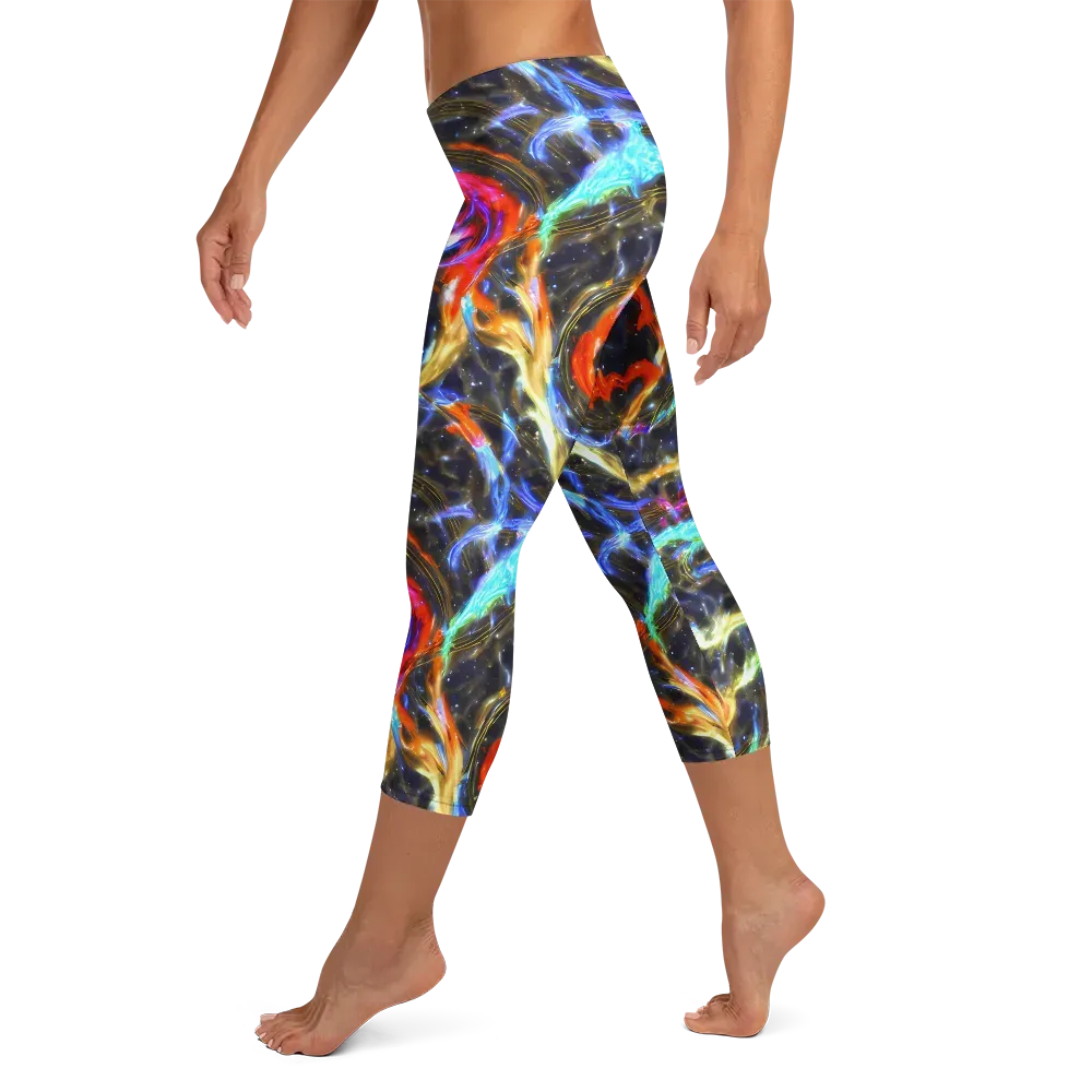 Hyperlight Tide on Capri Leggings — Left