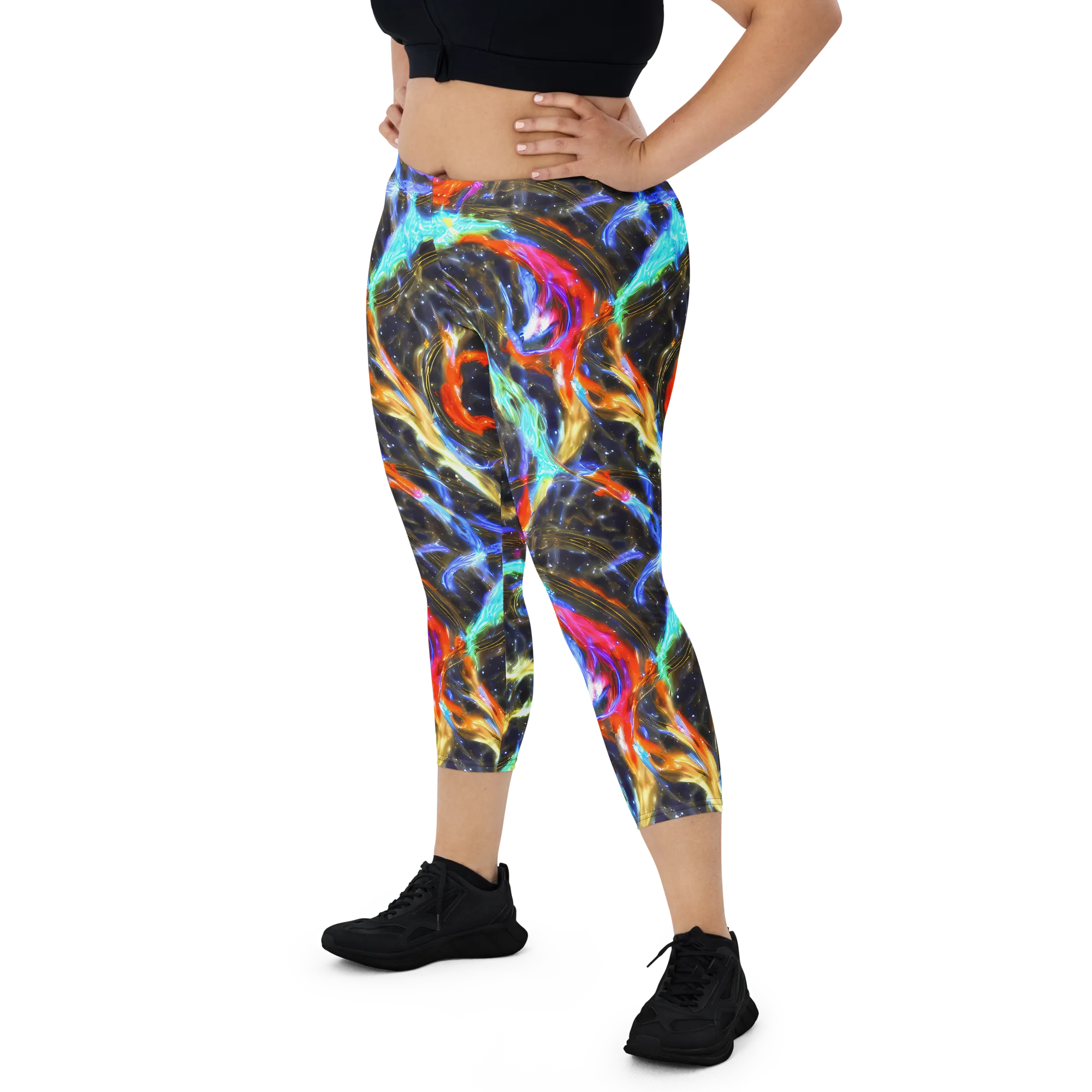 Hyperlight Tide on Capri Leggings — Front