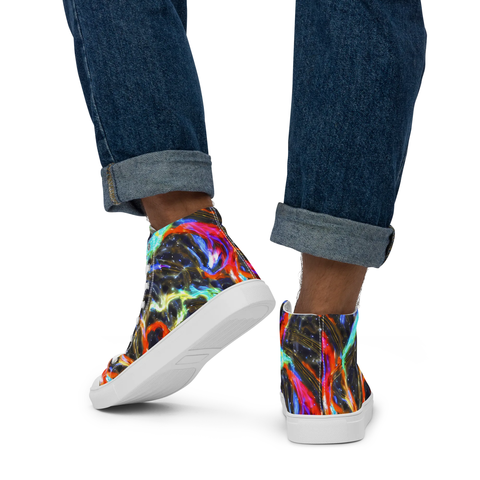 Hyperlight Tide on Men's High Top Canvas Shoes — Back