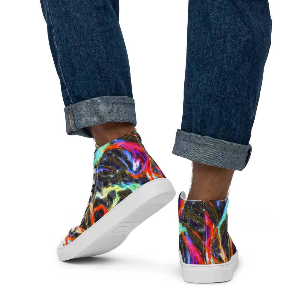 Hyperlight Tide on Men's High Top Canvas Shoes — Back