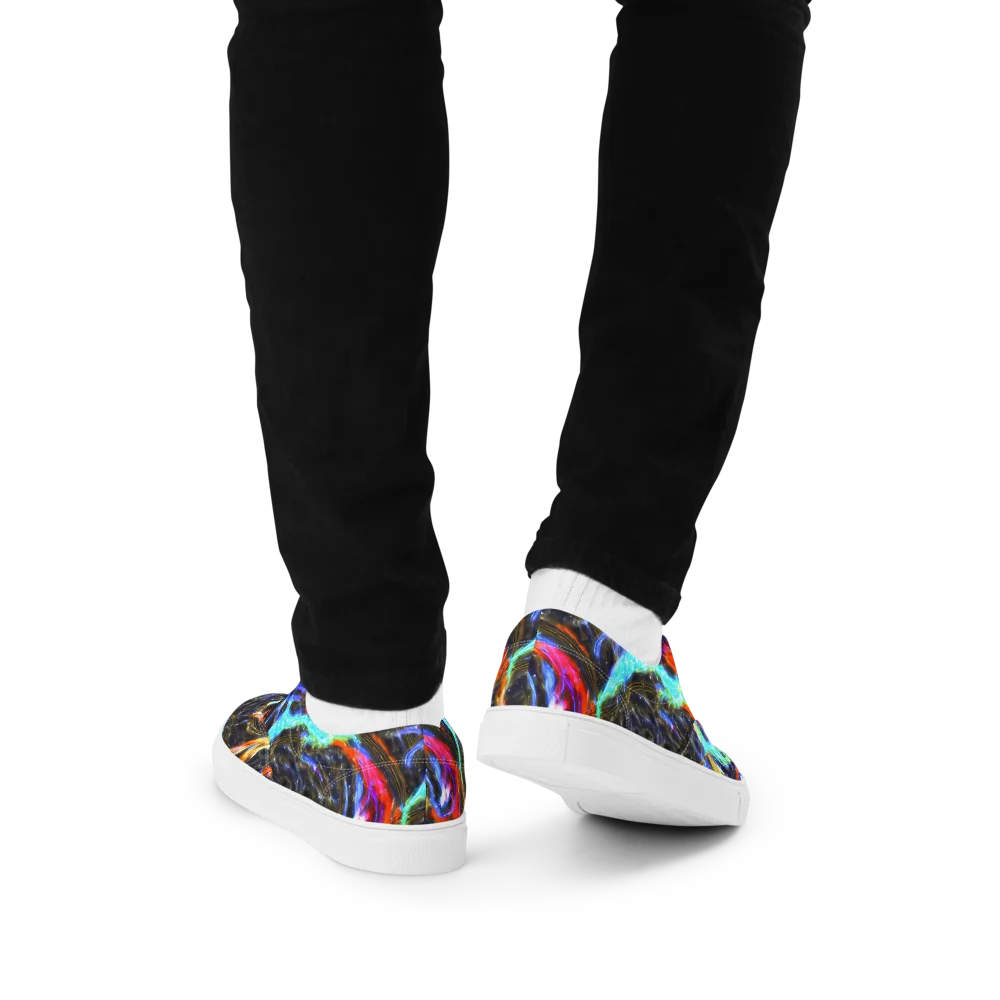 Hyperlight Tide on Men's Lace-Up Canvas Shoes — Back