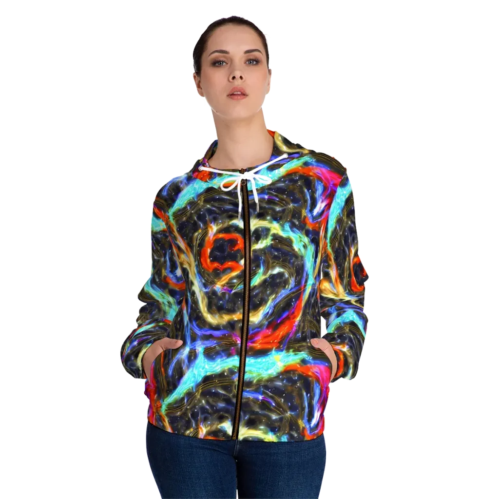 Hyperlight Tide on Women's Full-Zip Hoodie — Front On Person