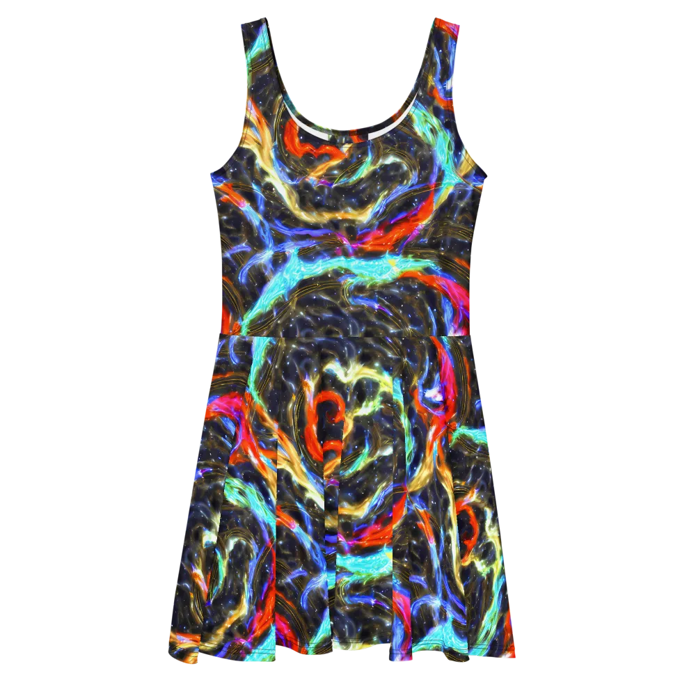 Hyperlight Tide on Skater Dress — Front