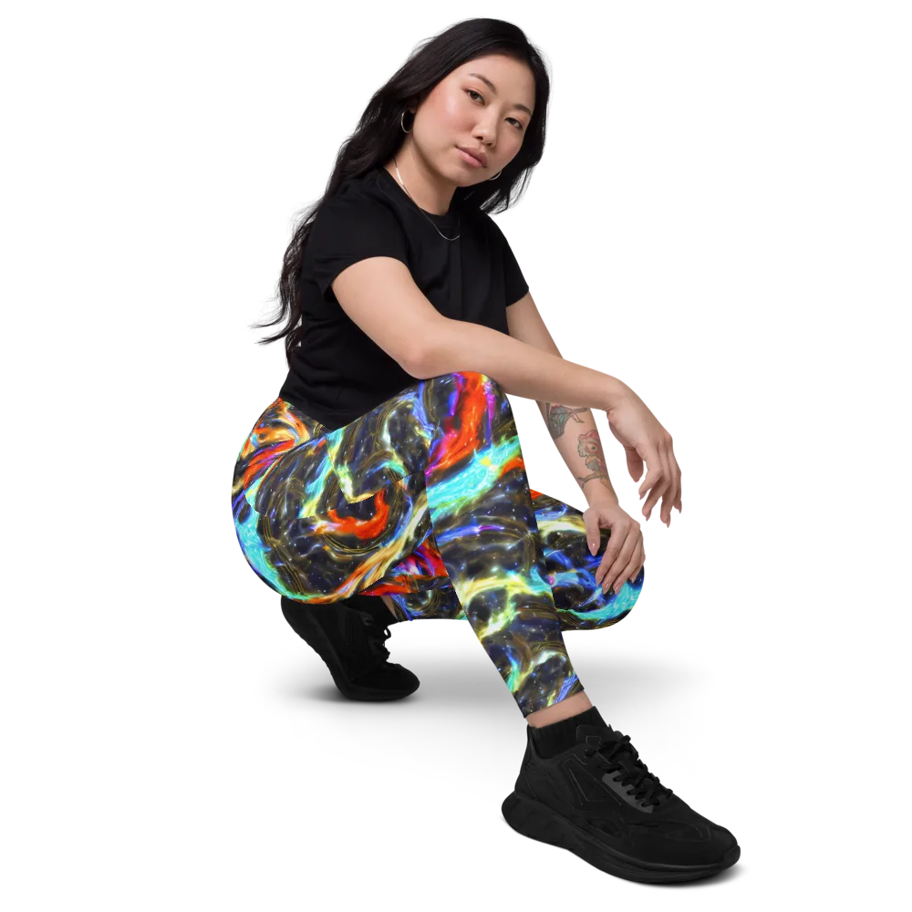 Hyperlight Tide on Leggings with Pockets — Right Front