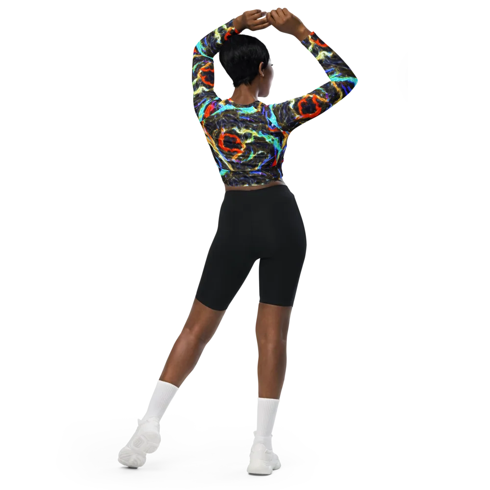 Hyperlight Tide on Long Sleeve Crop Top — Back