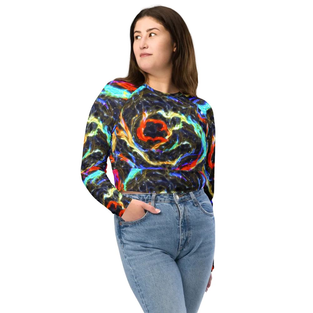 Hyperlight Tide on Long Sleeve Crop Top — Front
