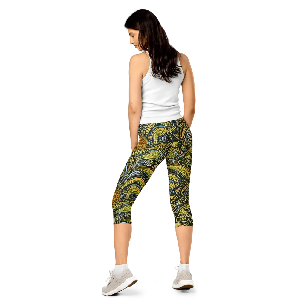 Solar Paisley on Capri Leggings — Back