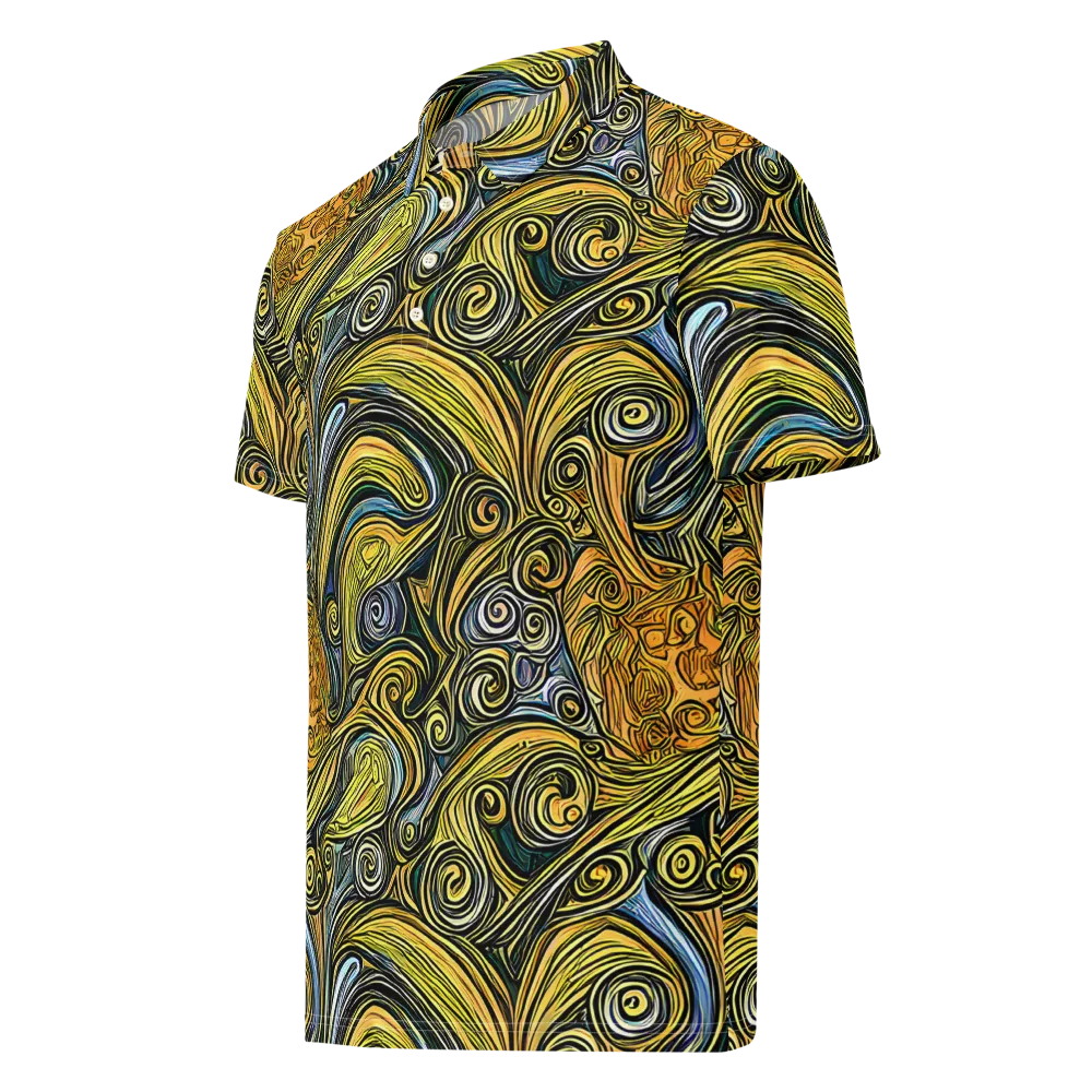 Solar Paisley on Men's Slim Fit Polo Shirt — Left Front