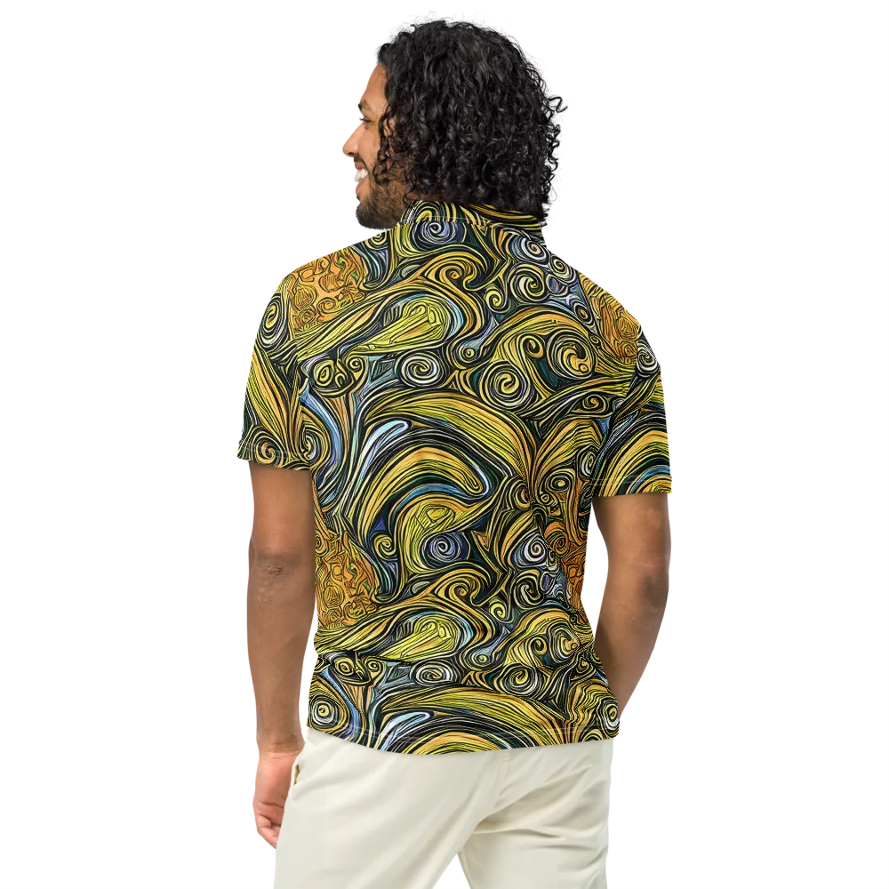 Solar Paisley on Men's Slim Fit Polo Shirt — Back