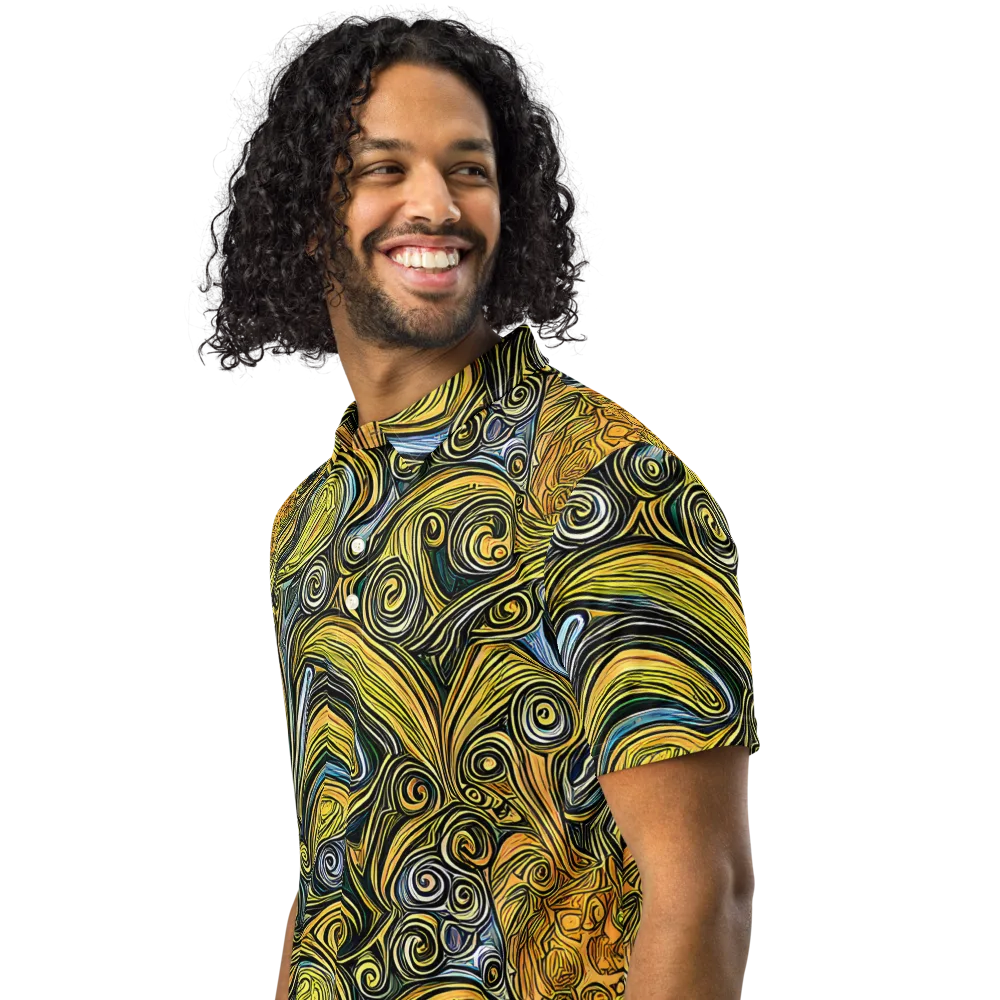 Solar Paisley on Men's Slim Fit Polo Shirt — Left Front