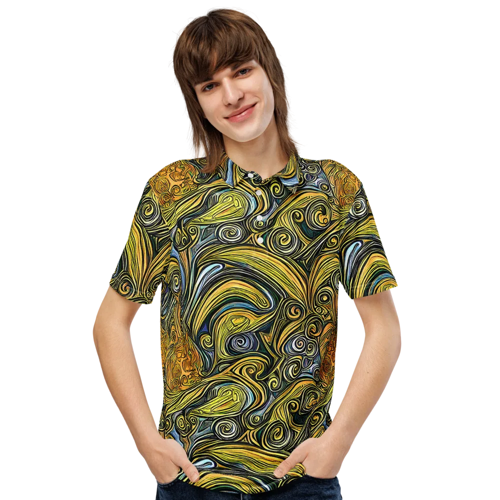 Solar Paisley on Men's Slim Fit Polo Shirt — Front