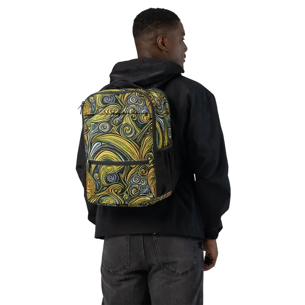 Solar Paisley on Utility Backpack — Back
