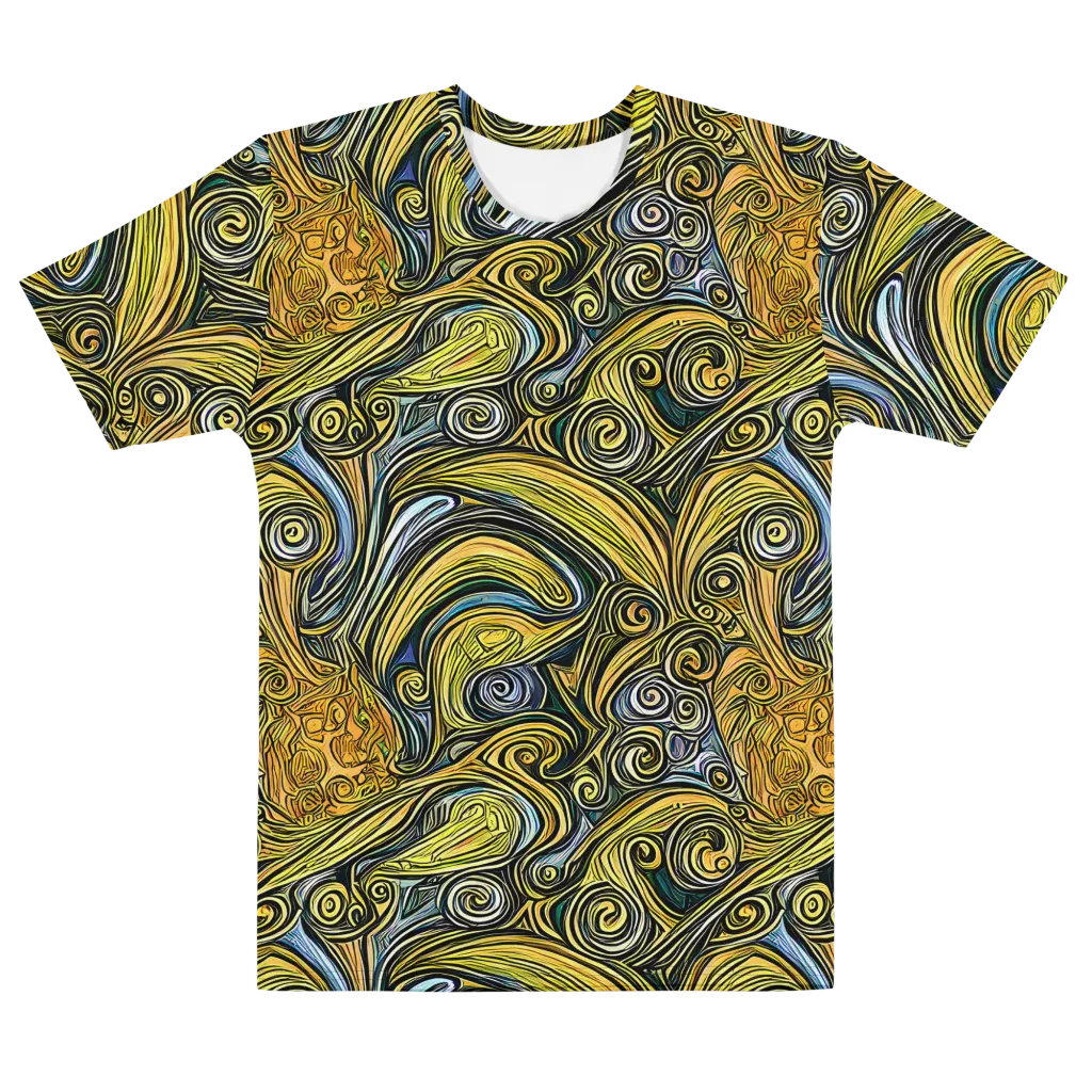 Solar Paisley on Men's Cotton Crew Neck T-Shirt — Front