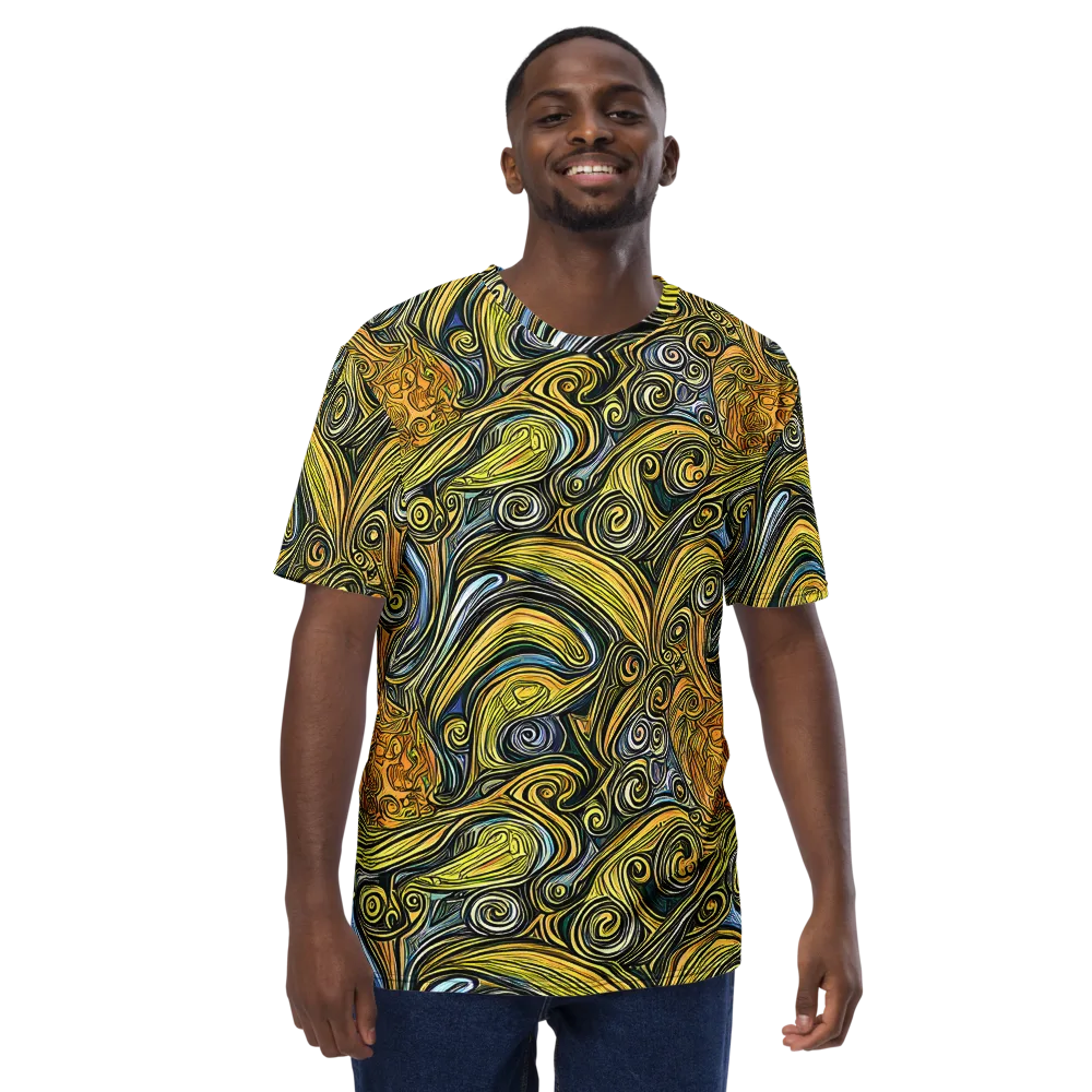 Solar Paisley on Men's Crew Neck T-Shirt — Front