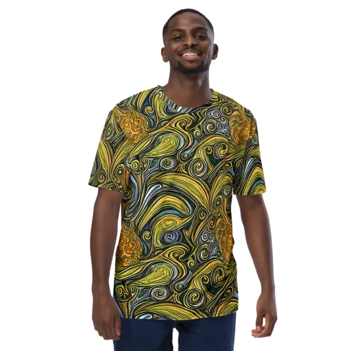 Solar Paisley on a Men's Crew Neck T-Shirt