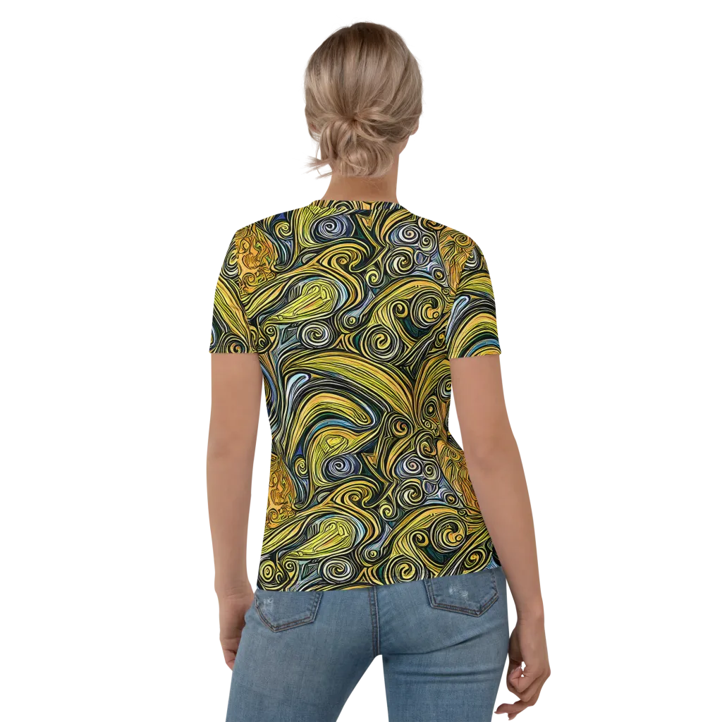 Solar Paisley on Women's Crew Neck T-Shirt — Back