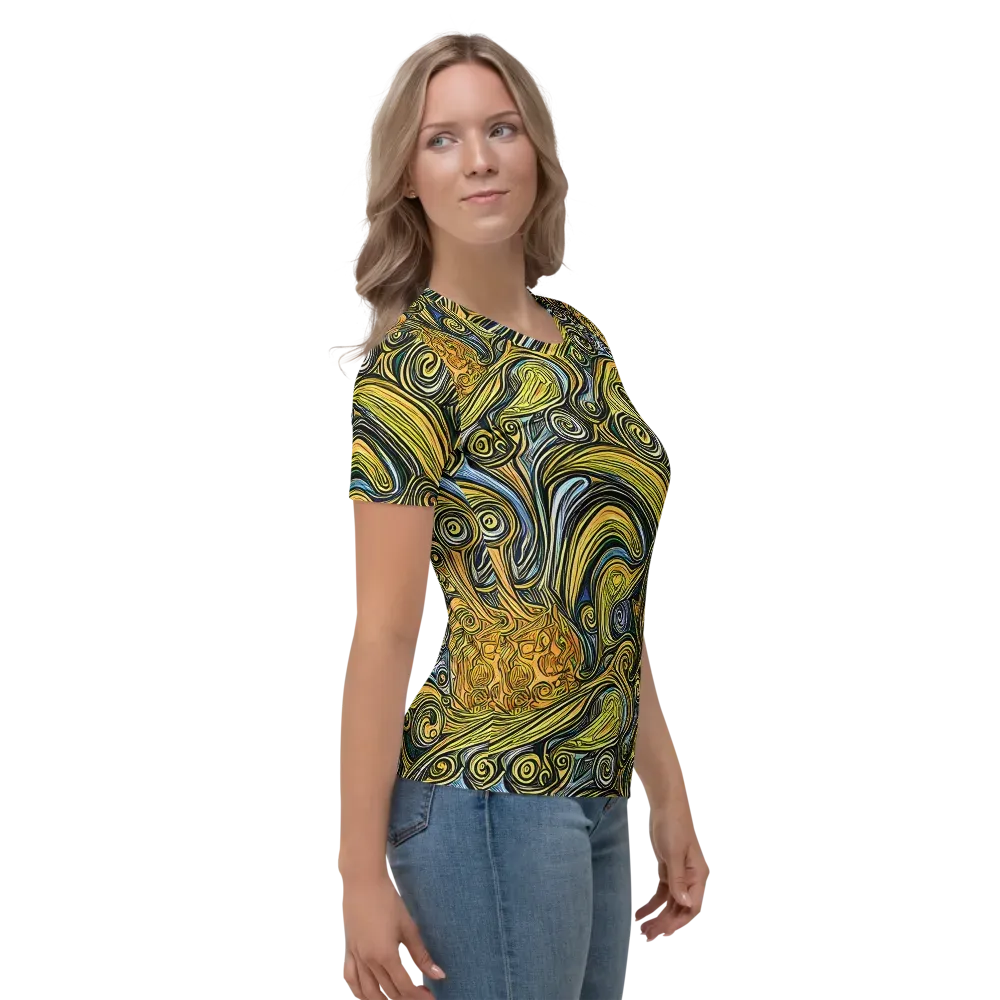 Solar Paisley on Women's Crew Neck T-Shirt — Right