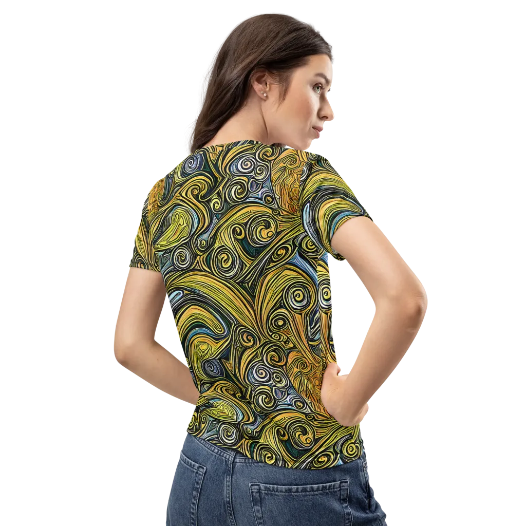 Solar Paisley on Women's Crew Neck T-Shirt — Back