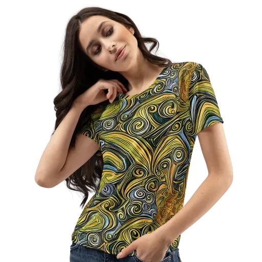 Solar Paisley on a Women's Crew Neck T-Shirt