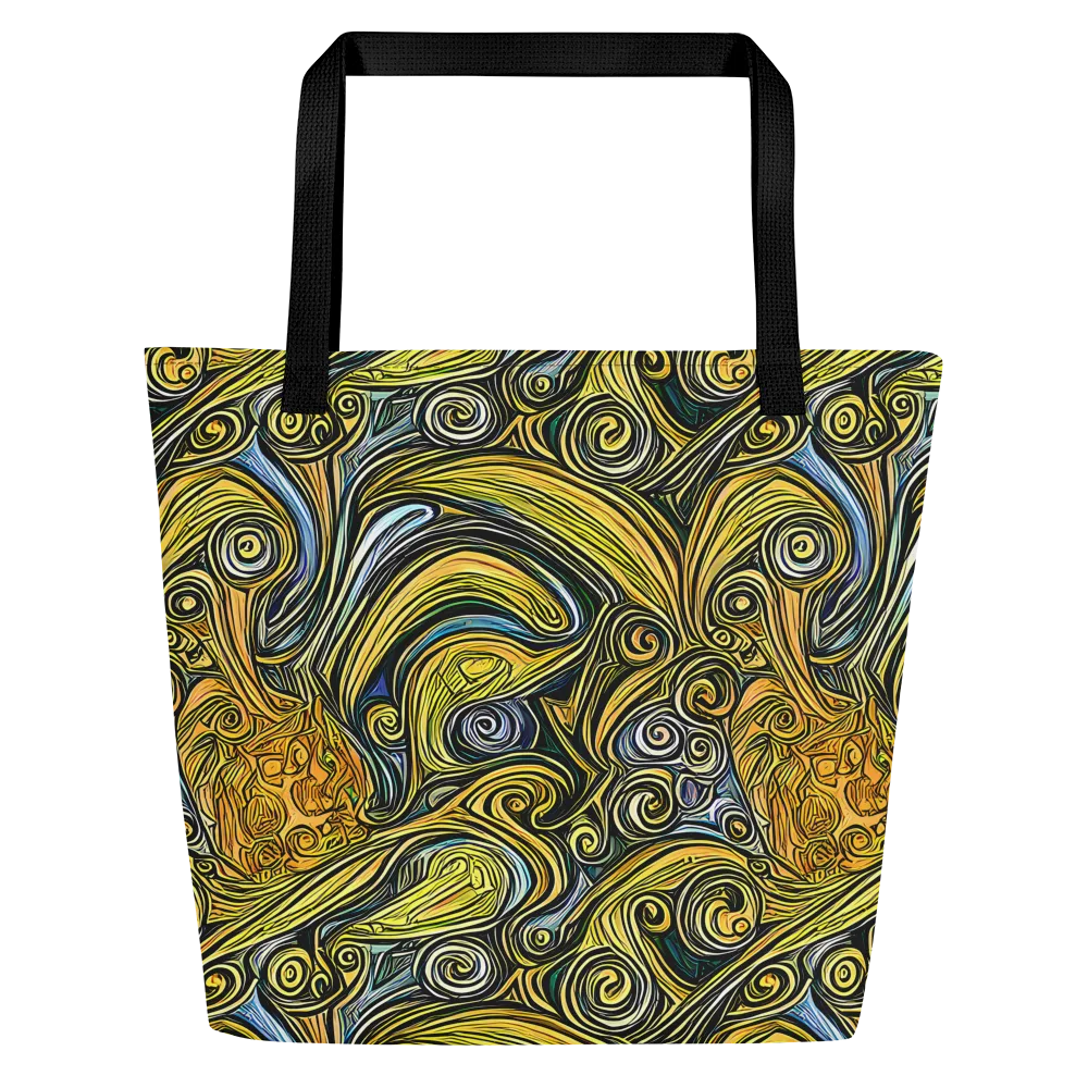 Solar Paisley on Large Tote Bag W/ Pocket — Front