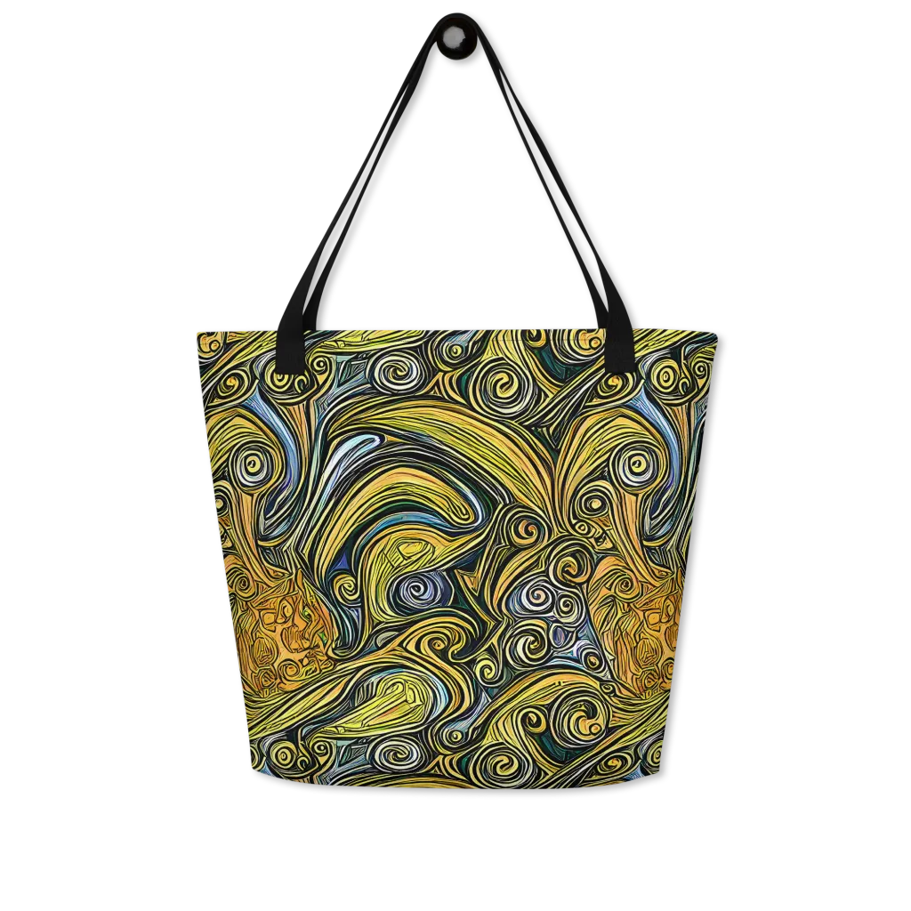 Solar Paisley on Large Tote Bag W/ Pocket — Front