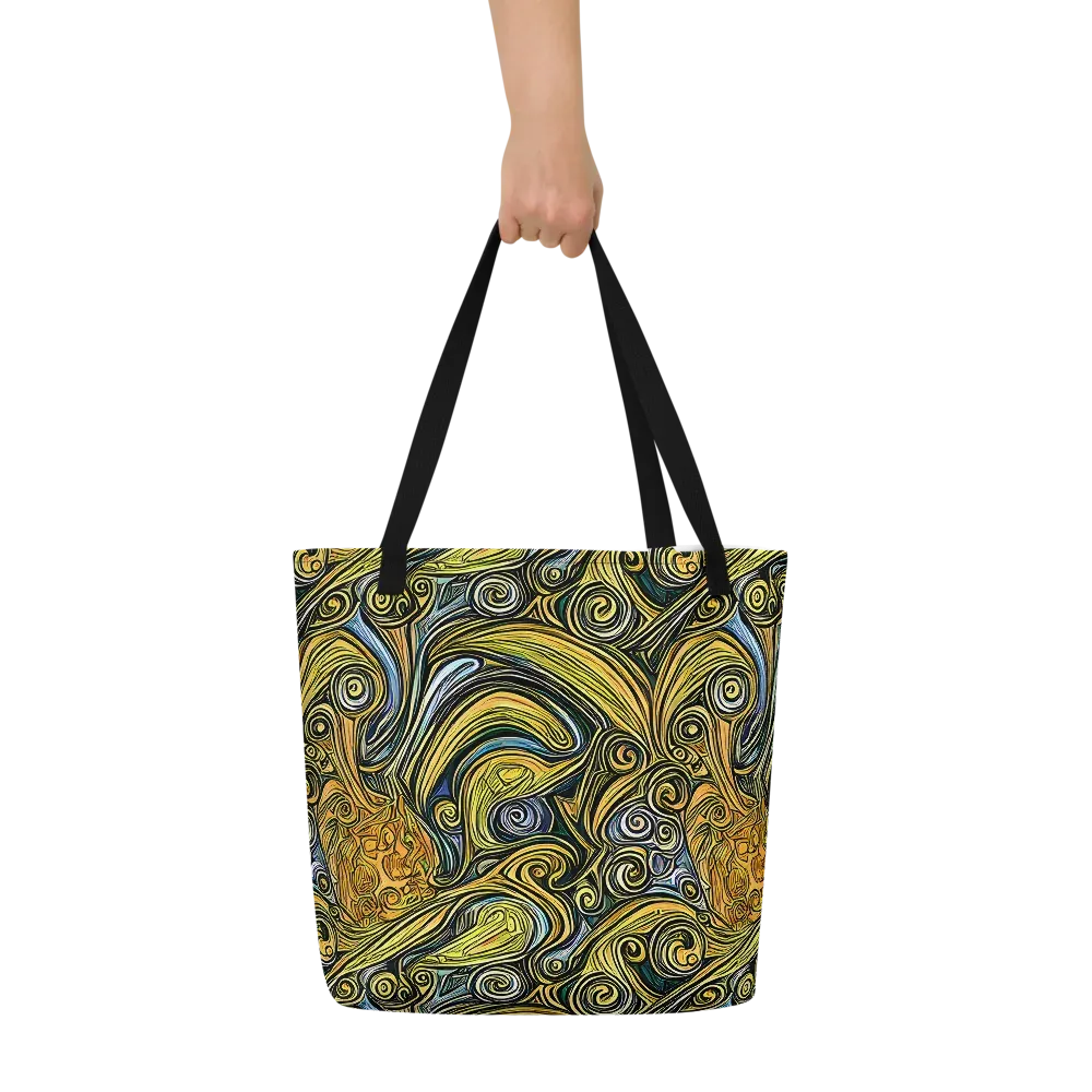 Solar Paisley on Large Tote Bag W/ Pocket — Front