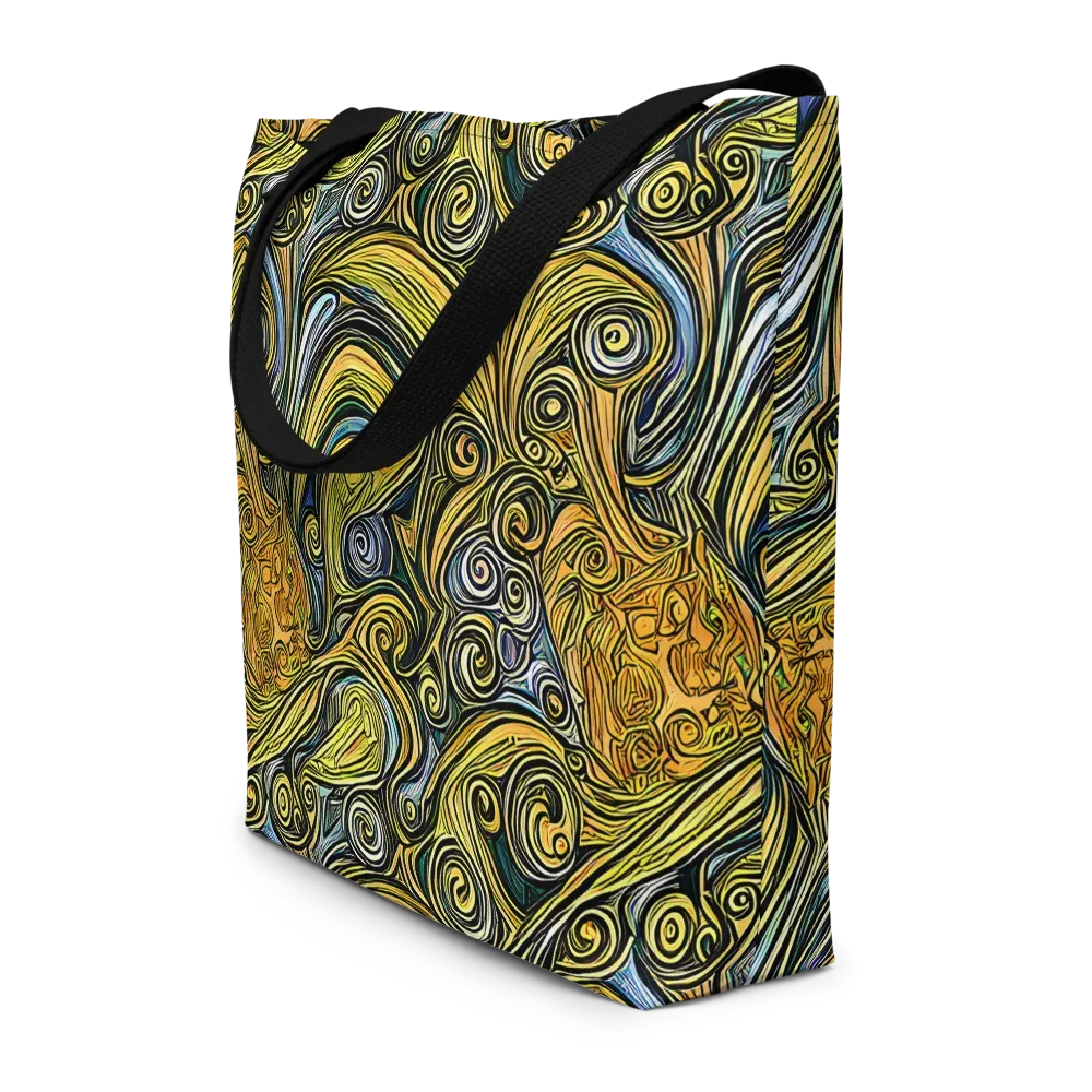 Solar Paisley on Large Tote Bag W/ Pocket — Front