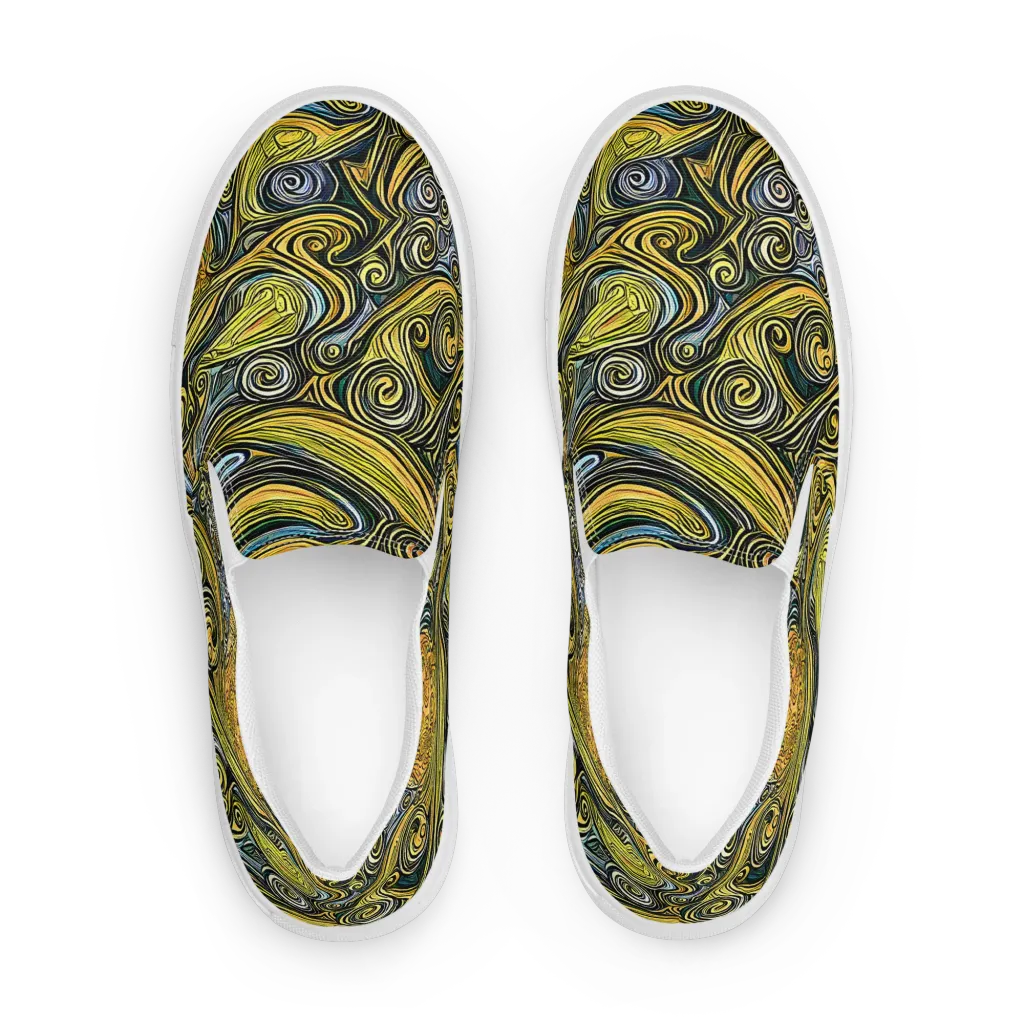 Solar Paisley on Women's Slip-On Canvas Shoes — Front