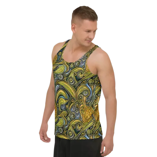 Solar Paisley on a Men's Tank Top