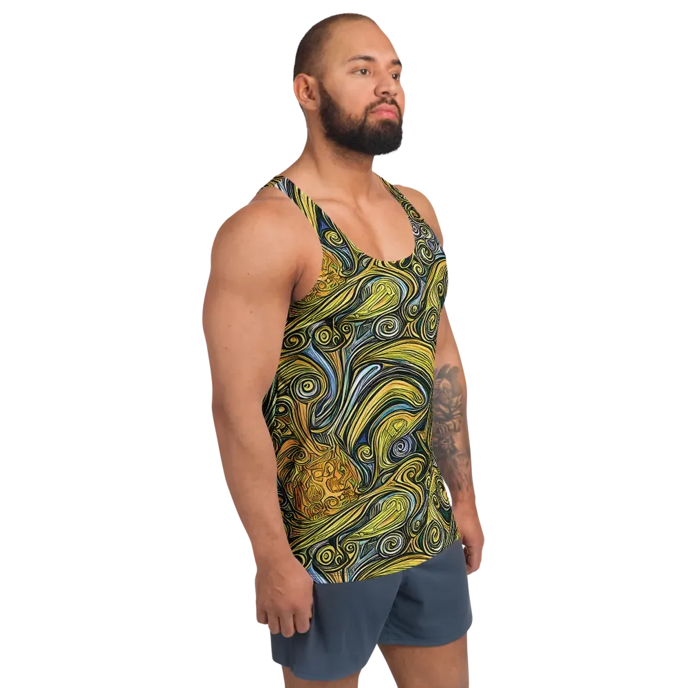 Solar Paisley on Men's Tank Top — Right Front