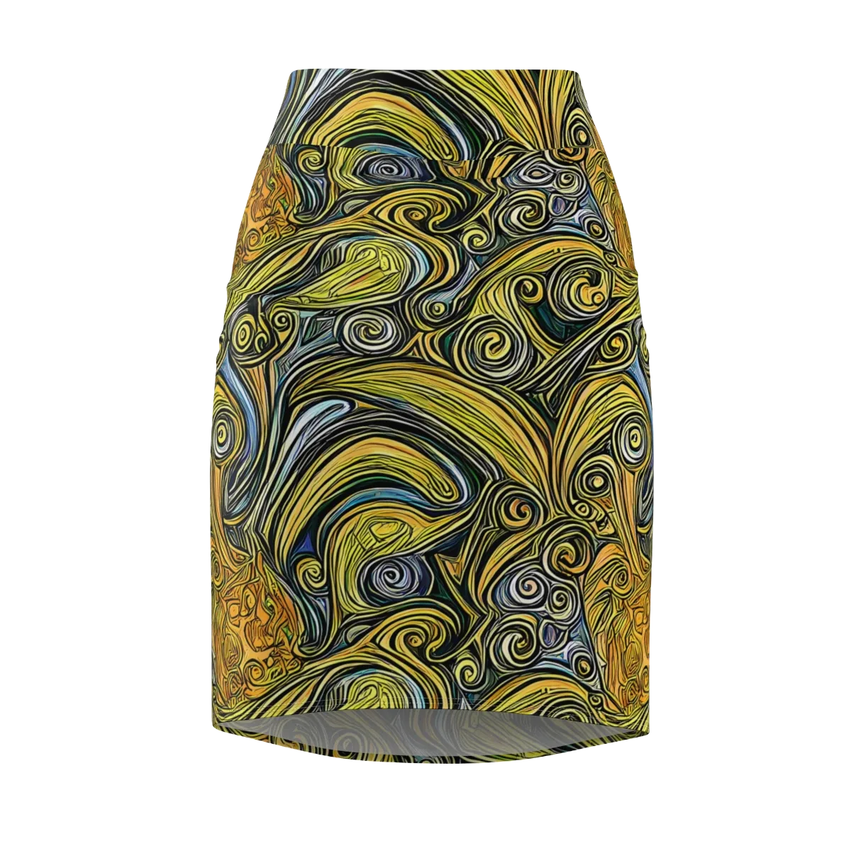 Solar Paisley on Pencil Skirt — Front