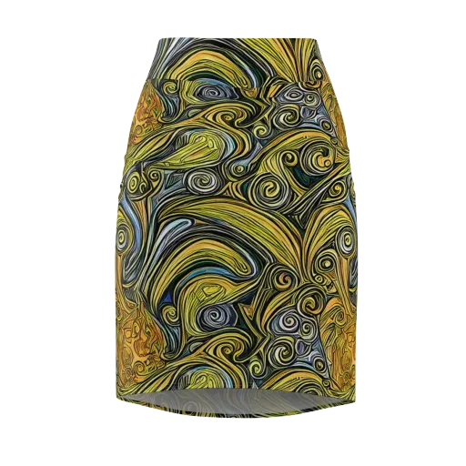 Solar Paisley on a Pencil Skirt