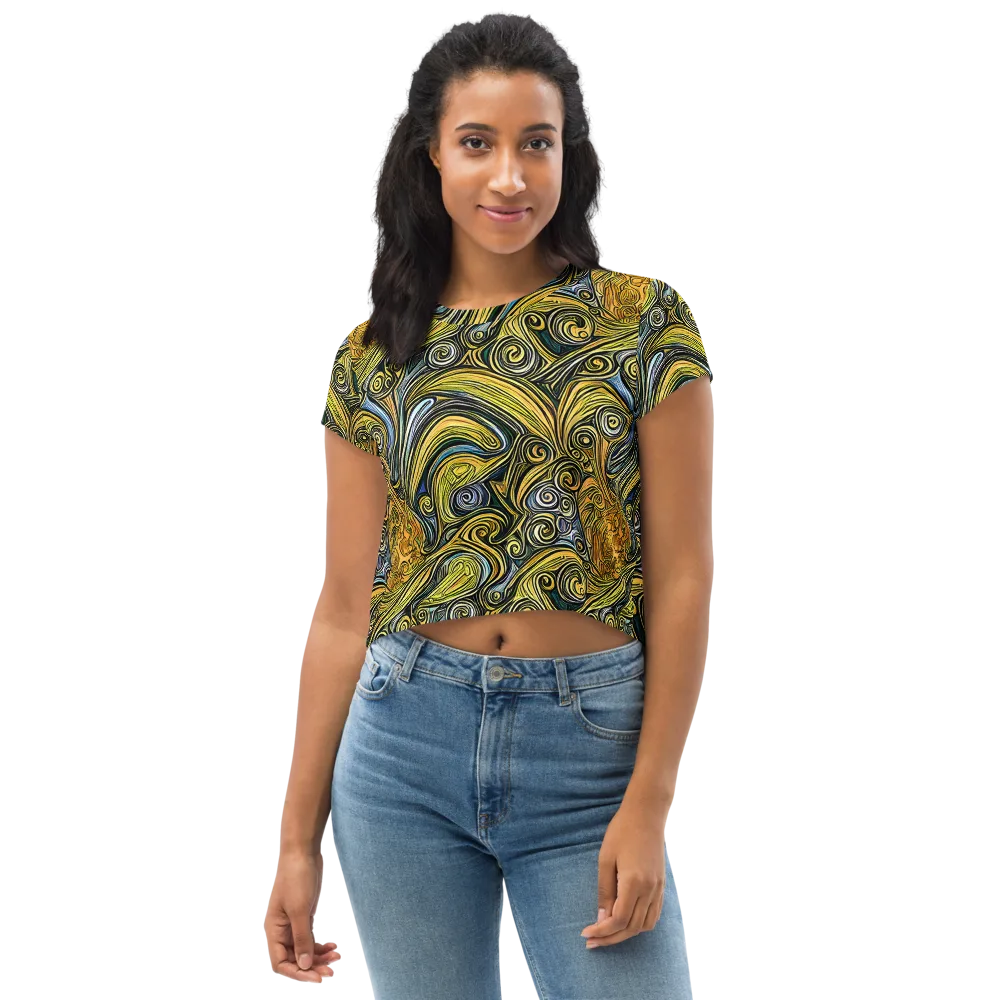 Solar Paisley on Crop Tee — Front