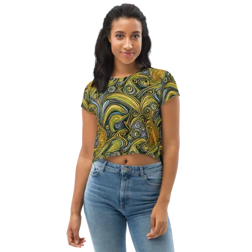 Solar Paisley on a Crop Tee