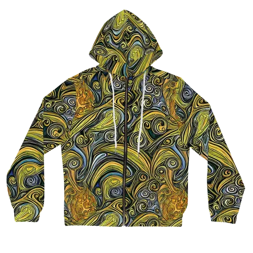Solar Paisley on a Women's Full-Zip Hoodie