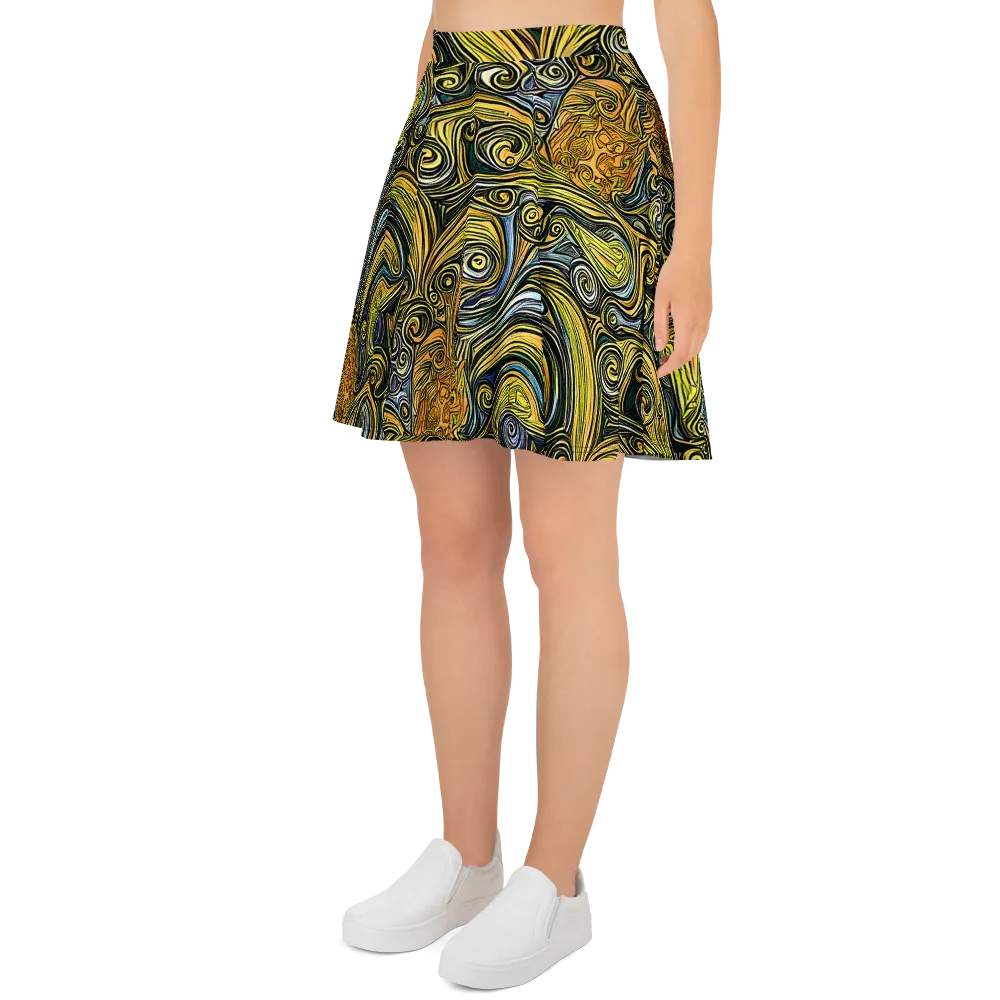 Solar Paisley on Skater Skirt — Left