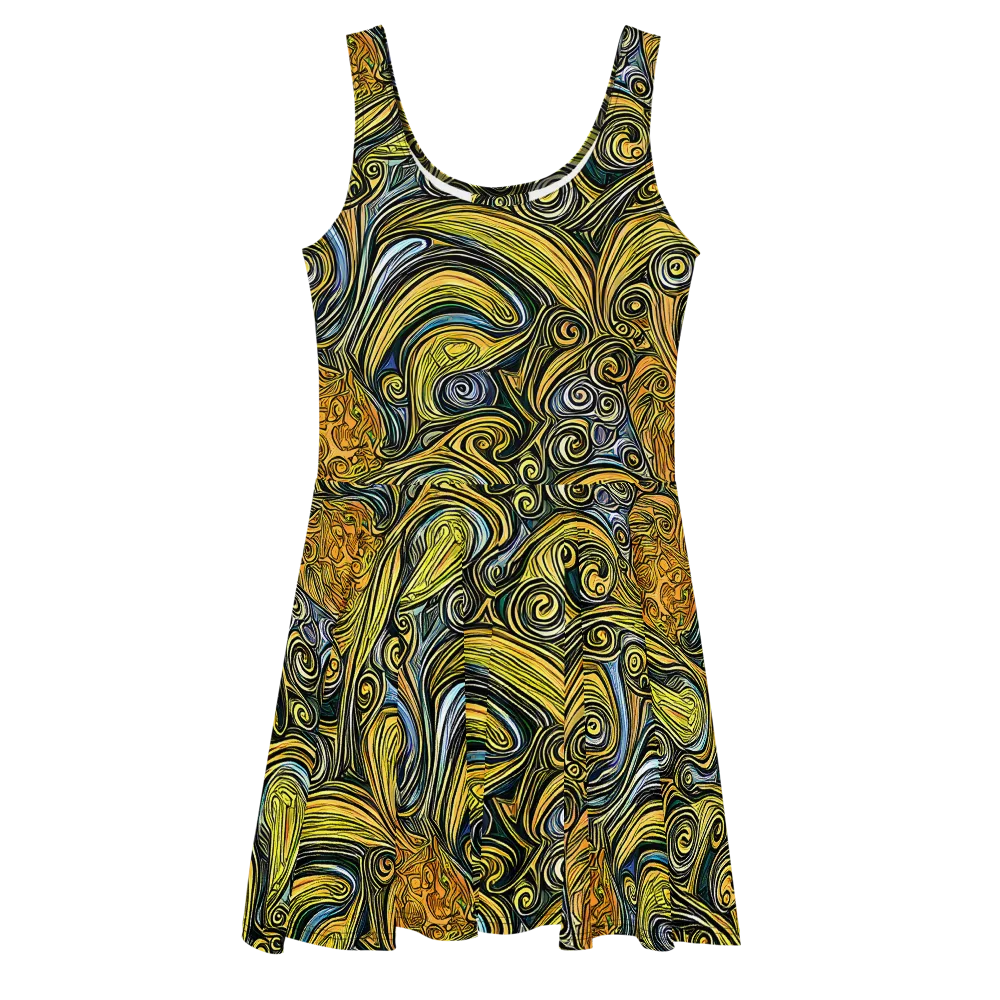 Solar Paisley on Skater Dress — Front