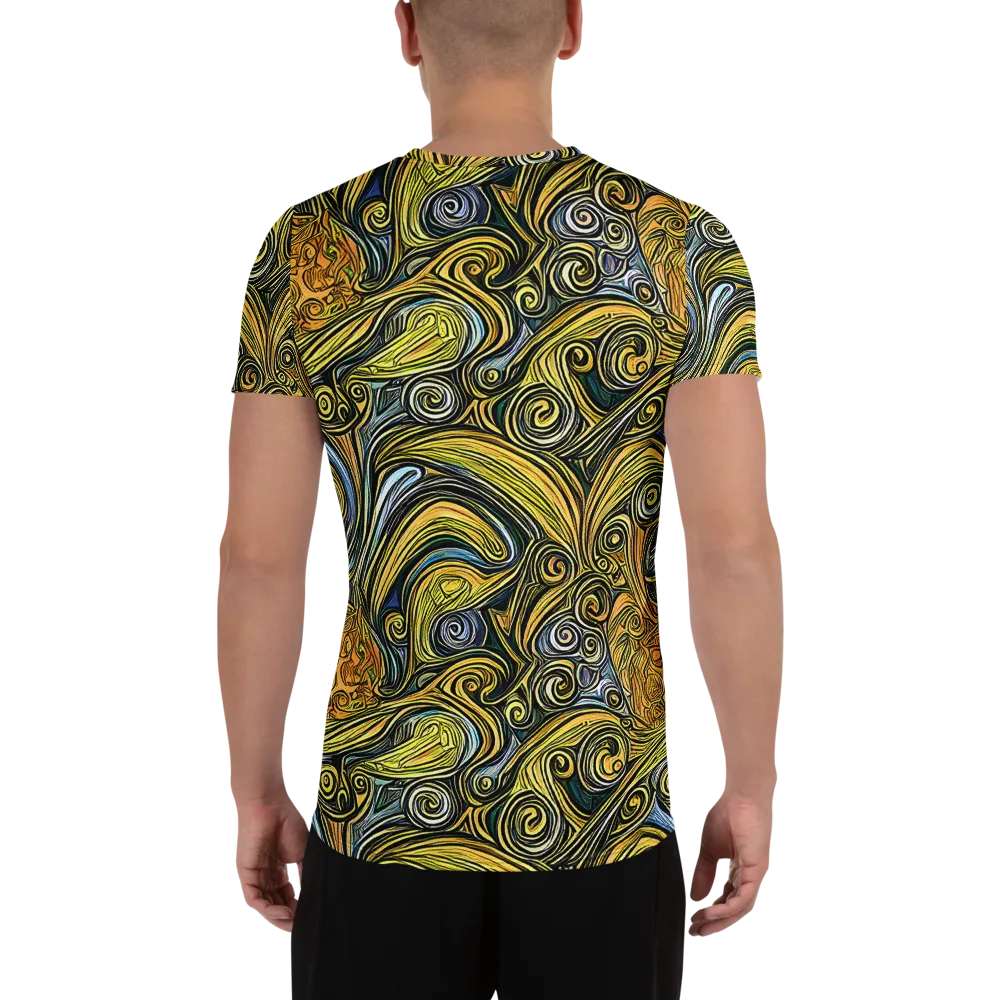 Solar Paisley on Men's Athletic T-Shirt — Back