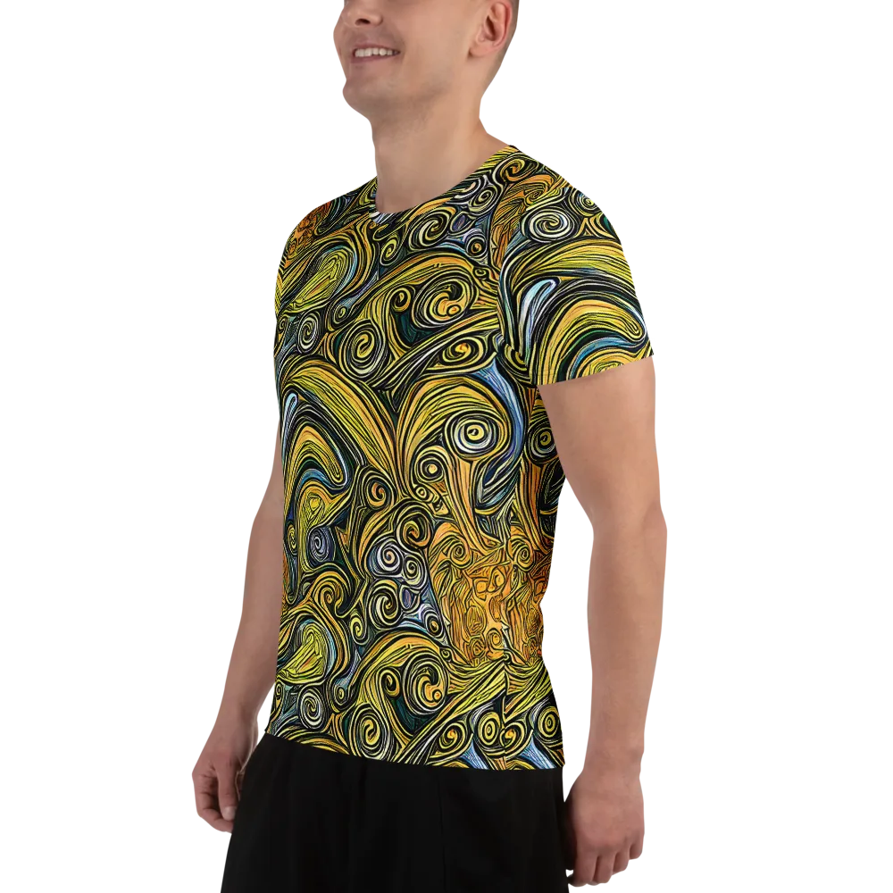 Solar Paisley on Men's Athletic T-Shirt — Left